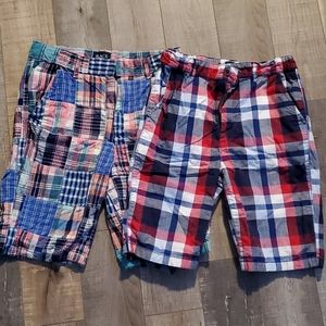 Boys Plaid Chino Shorts